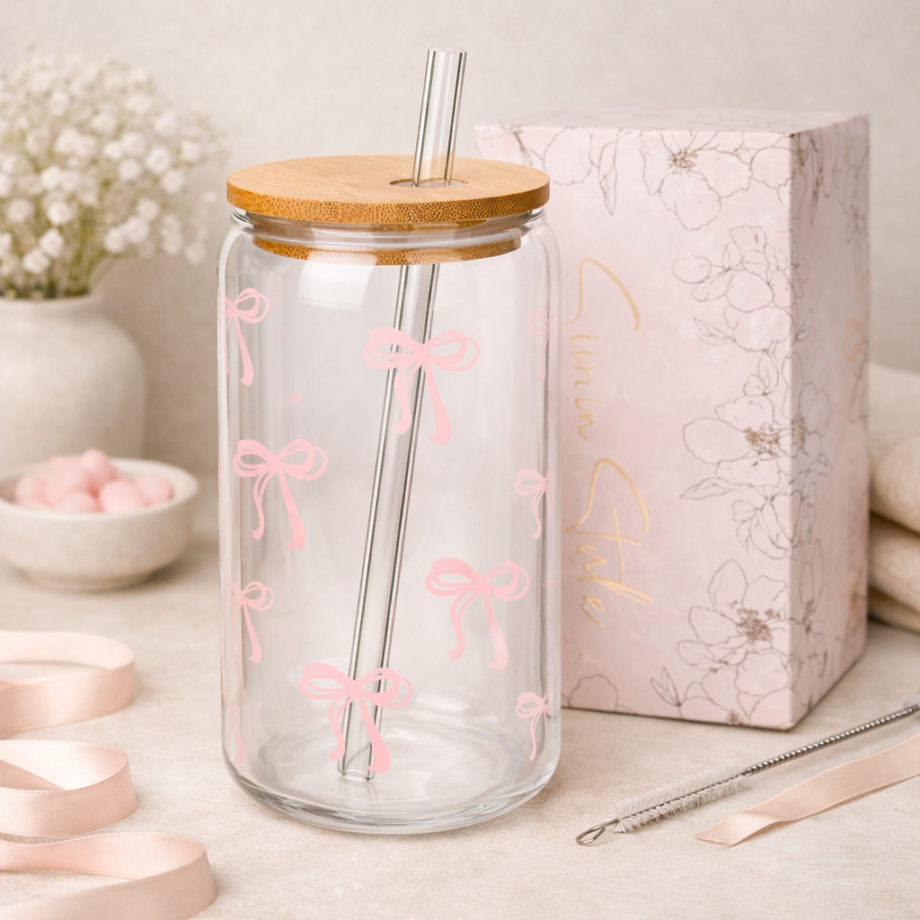 Glass Cup with Bamboo Lid